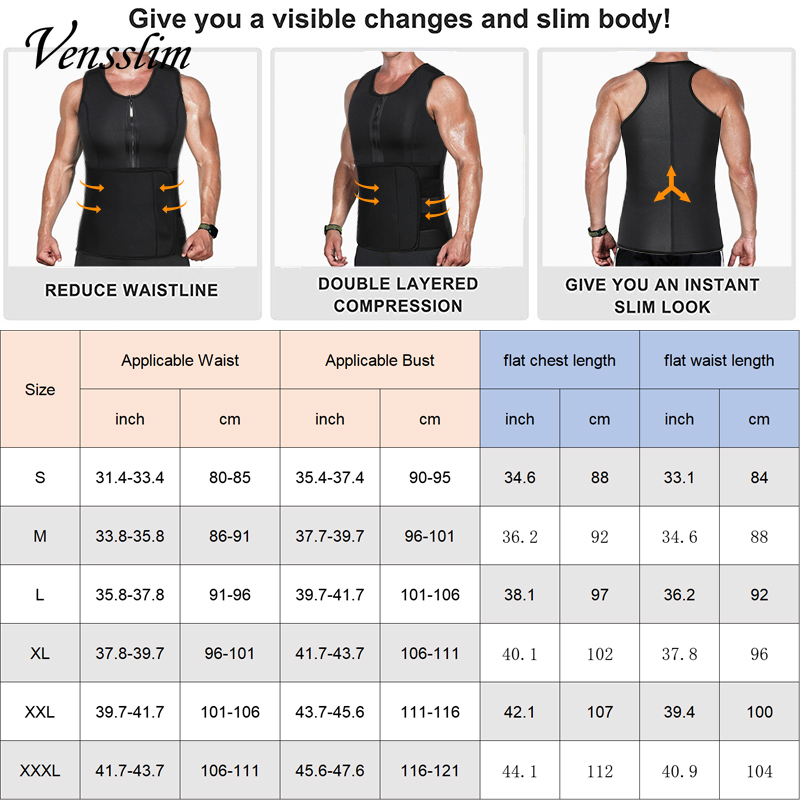 Men Neoprene Sauna Zipper Wais - Crossfit Weight Vest ulasan dan harga