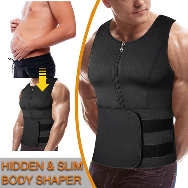 Men Neoprene Sauna Zipper Wais - Crossfit Weight Vest ulasan dan harga