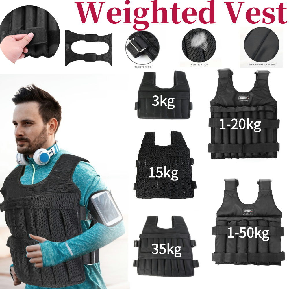3/15/35kg Workout Weight Jacke - Crossfit Weight Vest ulasan dan harga